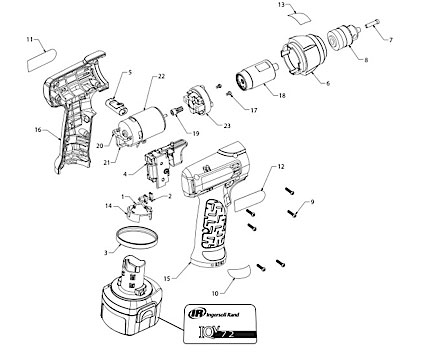Diagram Diagram and Parts List for IRD040  Ingersoll Rand Drill